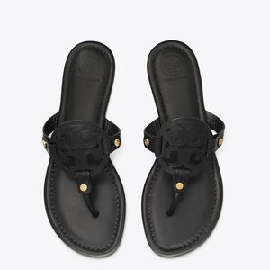 Tory Burch Miller Sandal, Black Leather